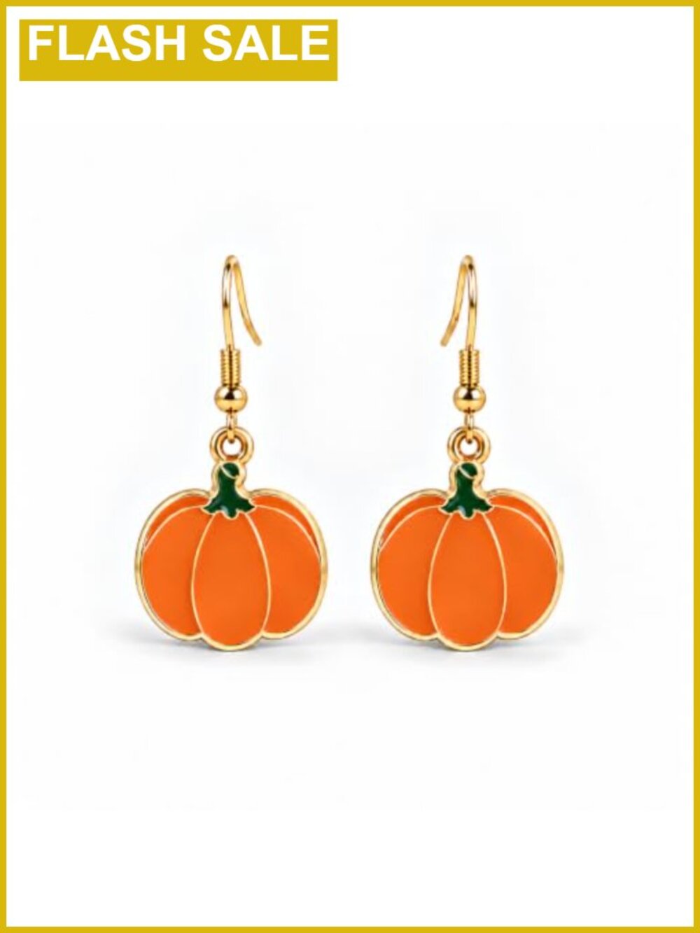 Pumpkin Dangle Earrings French Wire Enamel Fall Halloween Jewelry Women